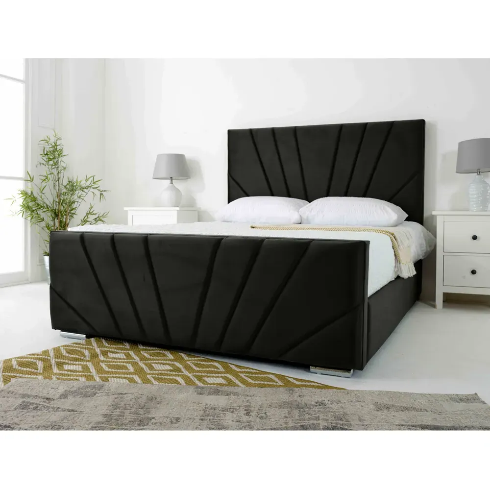 Scarlett Super King Size Bed Frame - Black, Velvet