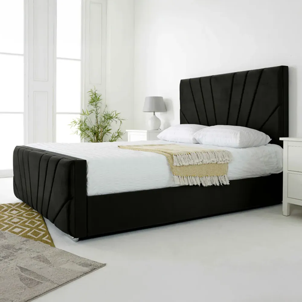 Scarlett Super King Size Bed Frame - Black, Velvet