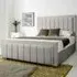 Stylus Super King Size Bed Frame with Lined Headboard - Silver, Velvet