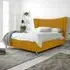 Tatum Double Bed Frame with Headboard - Orange, Velvet