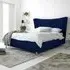 Tatum King Size Bed Frame with Headboard - Blue, Velvet