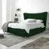 Tatum King Size Bed Frame with Headboard - Green, Velvet