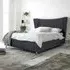 Tatum King Size Bed Frame with Headboard - Grey, Velvet