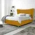 Tatum King Size Bed Frame with Headboard - Mustard, Velvet