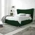 Tatum Single Bed Frame with Headboard - Green, Velvet