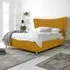 Tatum Single Bed Frame with Headboard - Orange, Velvet