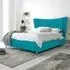 Tatum Small Double Bed Frame with Headboard - Blue, Velvet