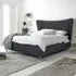 Tatum Super King Bed Frame with Headboard - Grey, Velvet
