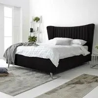 Tatum Super King Size Bed Frame with Headboard - Black, Velvet