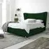 Tatum Super King Size Bed Frame with Headboard - Green, Velvet