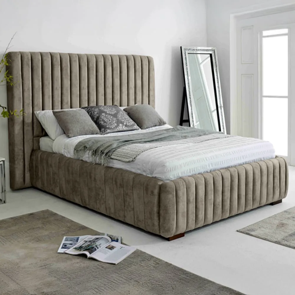 The Elite Double Oakland Fabric Bed Frame - Brown