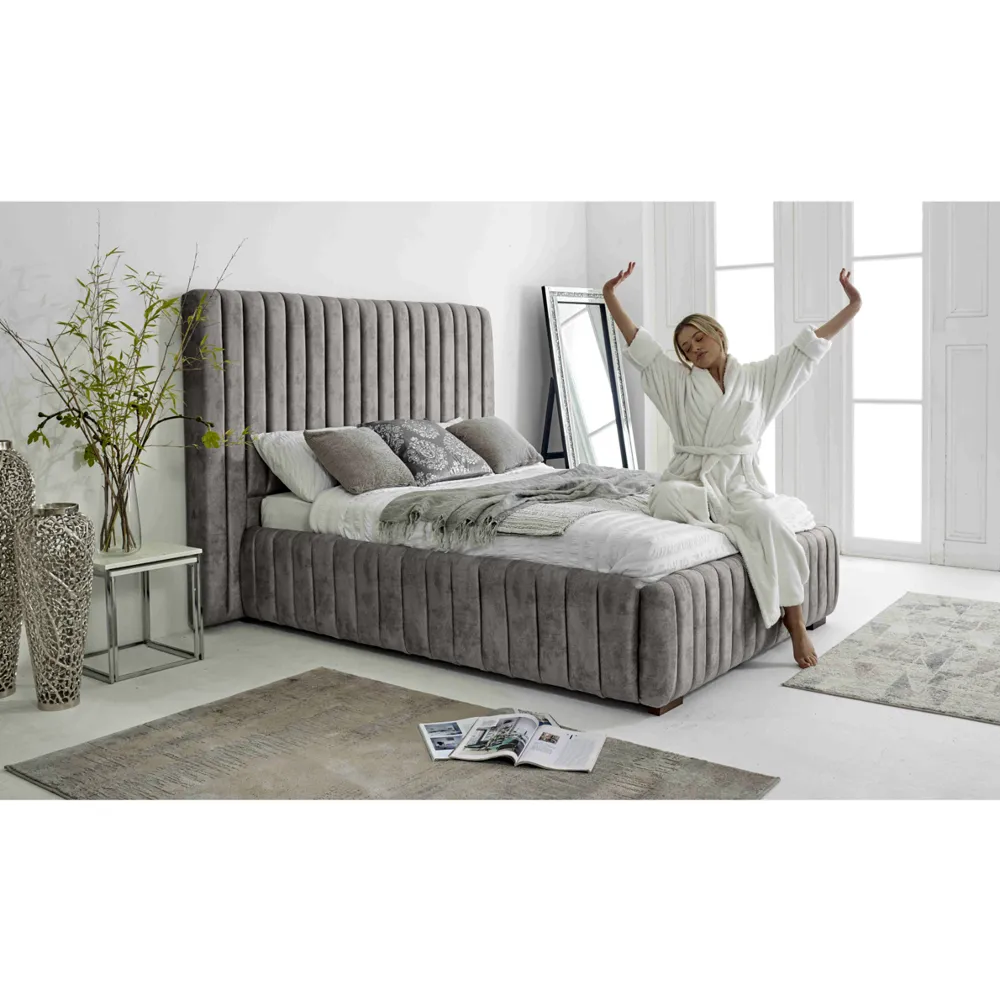 The Elite Double Oakland Fabric Bed Frame - Grey