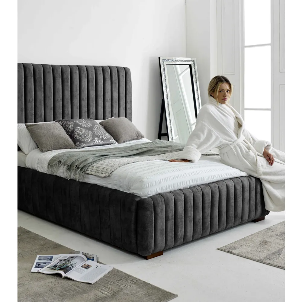 The Elite Double Oakland Fabric Bed Frame - Grey