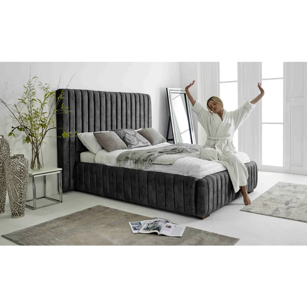 The Elite Double Oakland Fabric Bed Frame - Grey