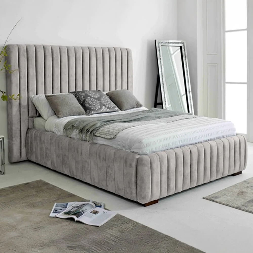 The Elite Double Oakland Fabric Bed Frame - Silver