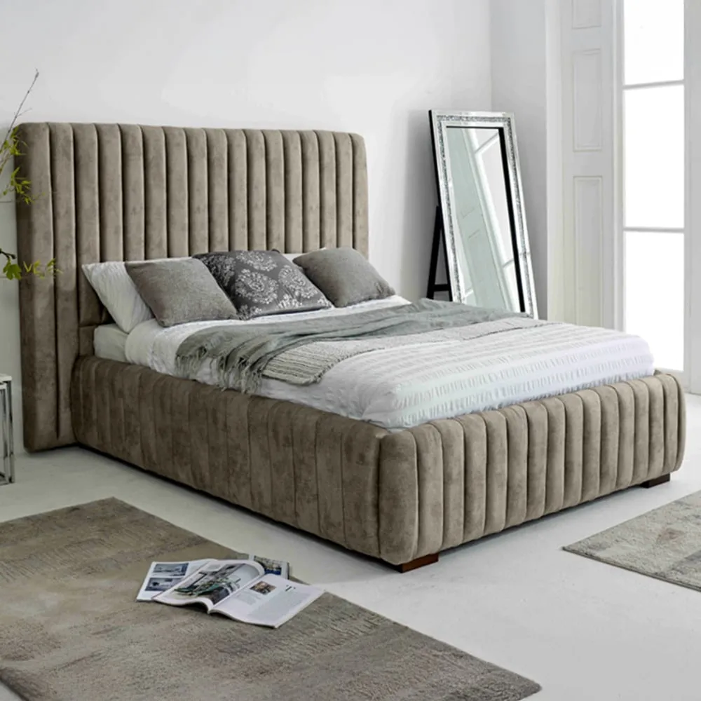 The Elite King Size Oakland Fabric Bed Frame - Brown