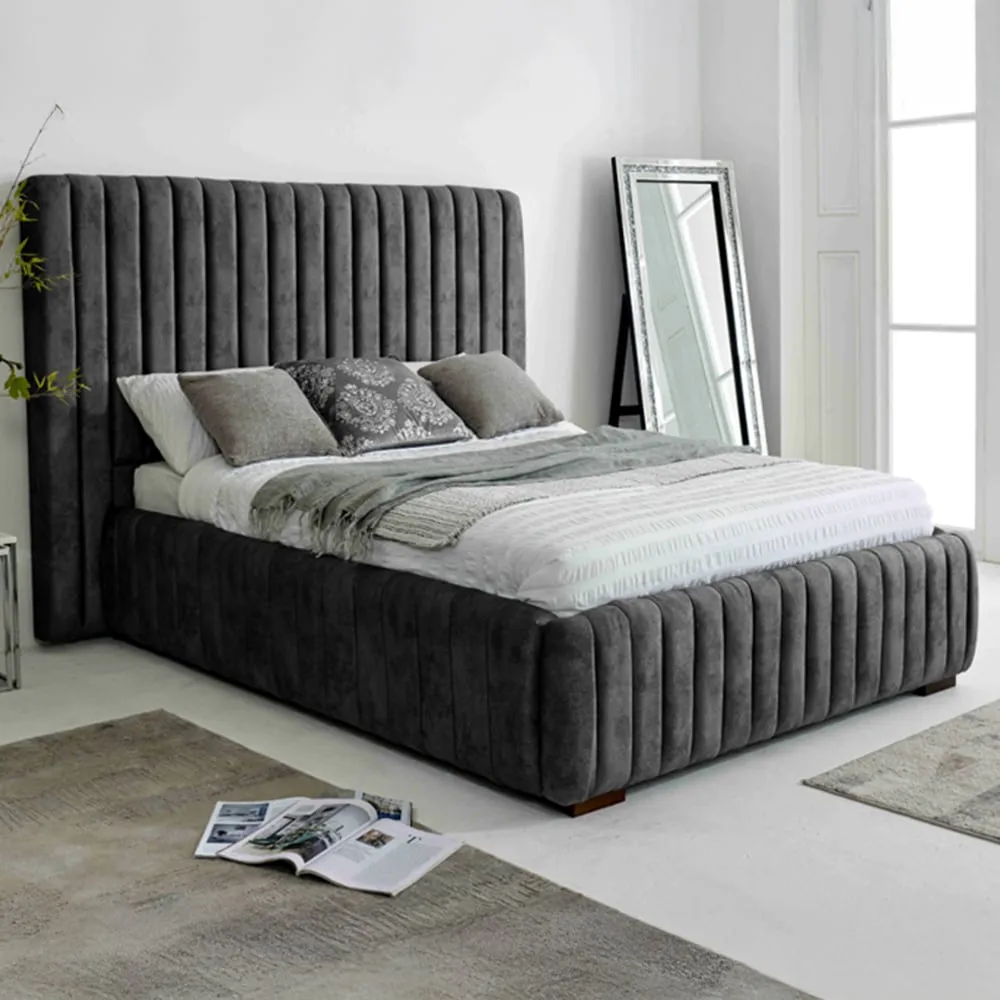 The Elite King Size Oakland Fabric Bed Frame - Grey