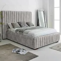 The Elite King Size Oakland Fabric Bed Frame - Silver