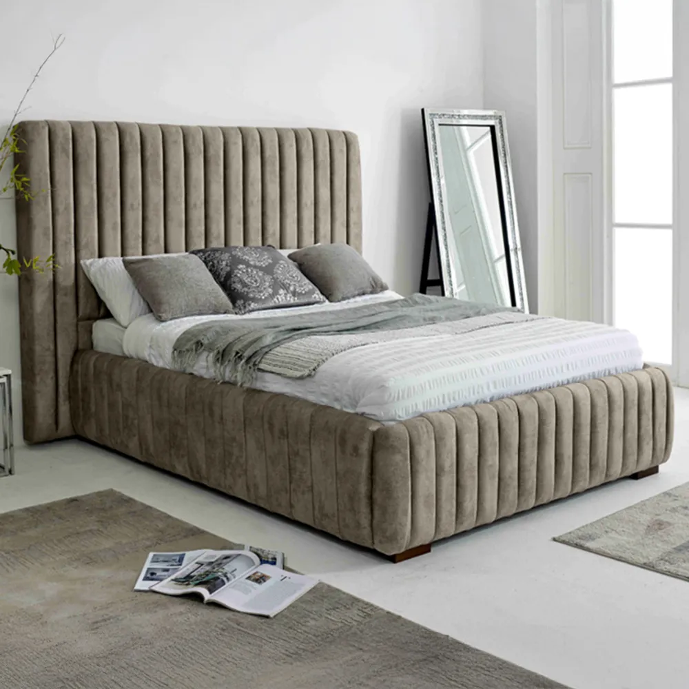 The Elite Single Oakland Fabric Bed Frame - Brown image