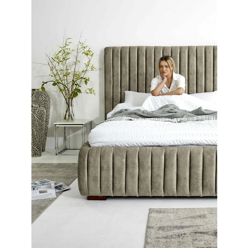 The Elite Single Oakland Fabric Bed Frame - Cream