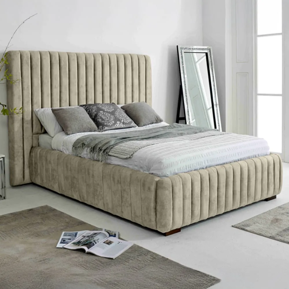 The Elite Single Oakland Fabric Bed Frame - Cream