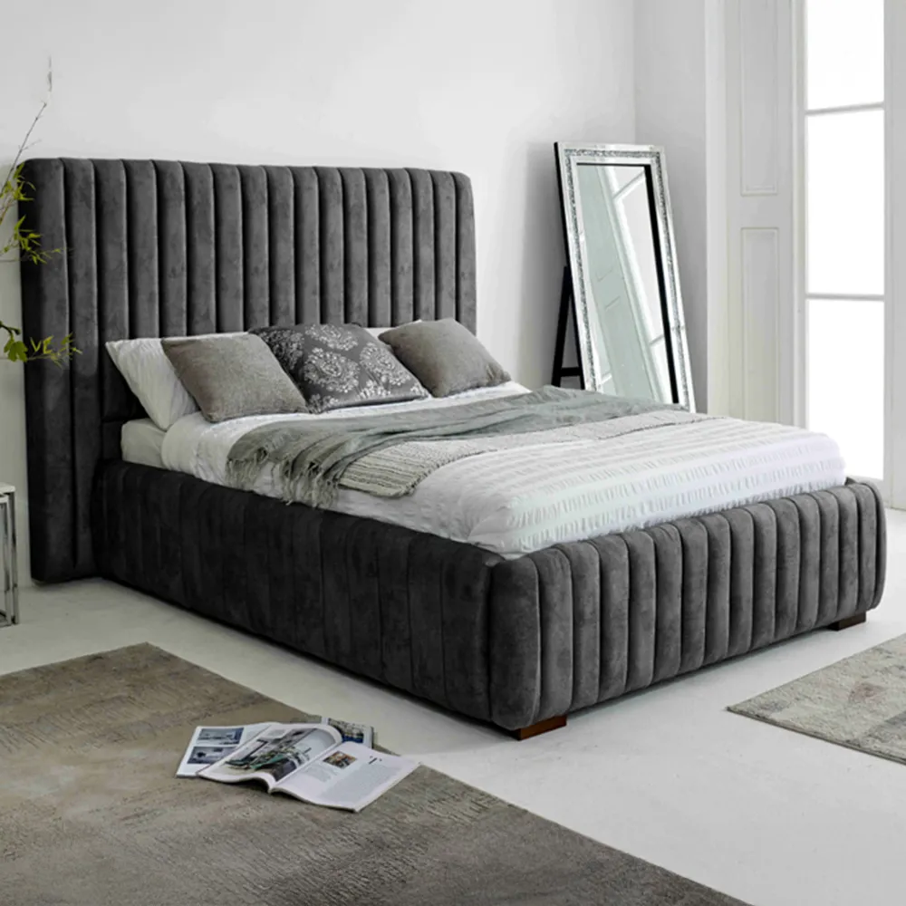 The Elite Single Oakland Fabric Bed Frame - Grey