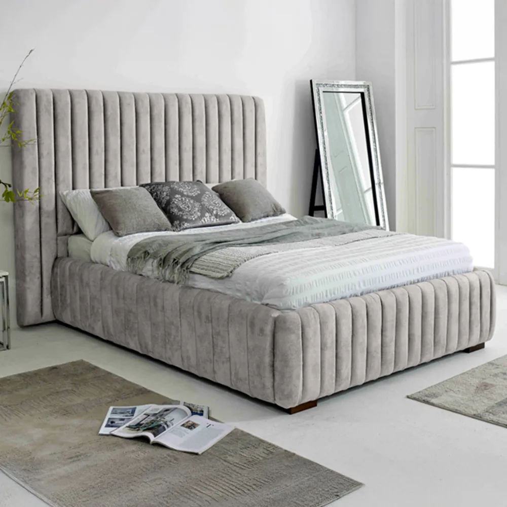 The Elite Single Oakland Fabric Bed Frame - Silver