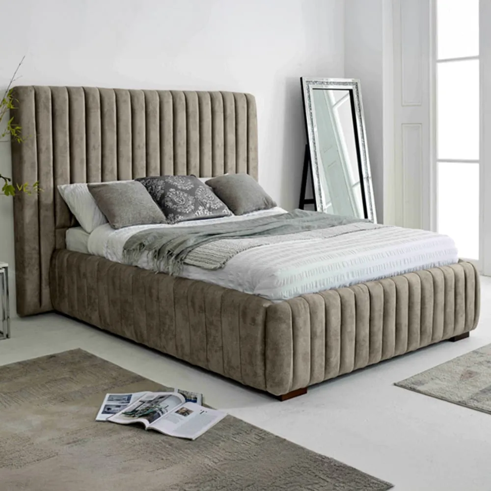 The Elite Small Double Oakland Fabric Bed Frame - Brown