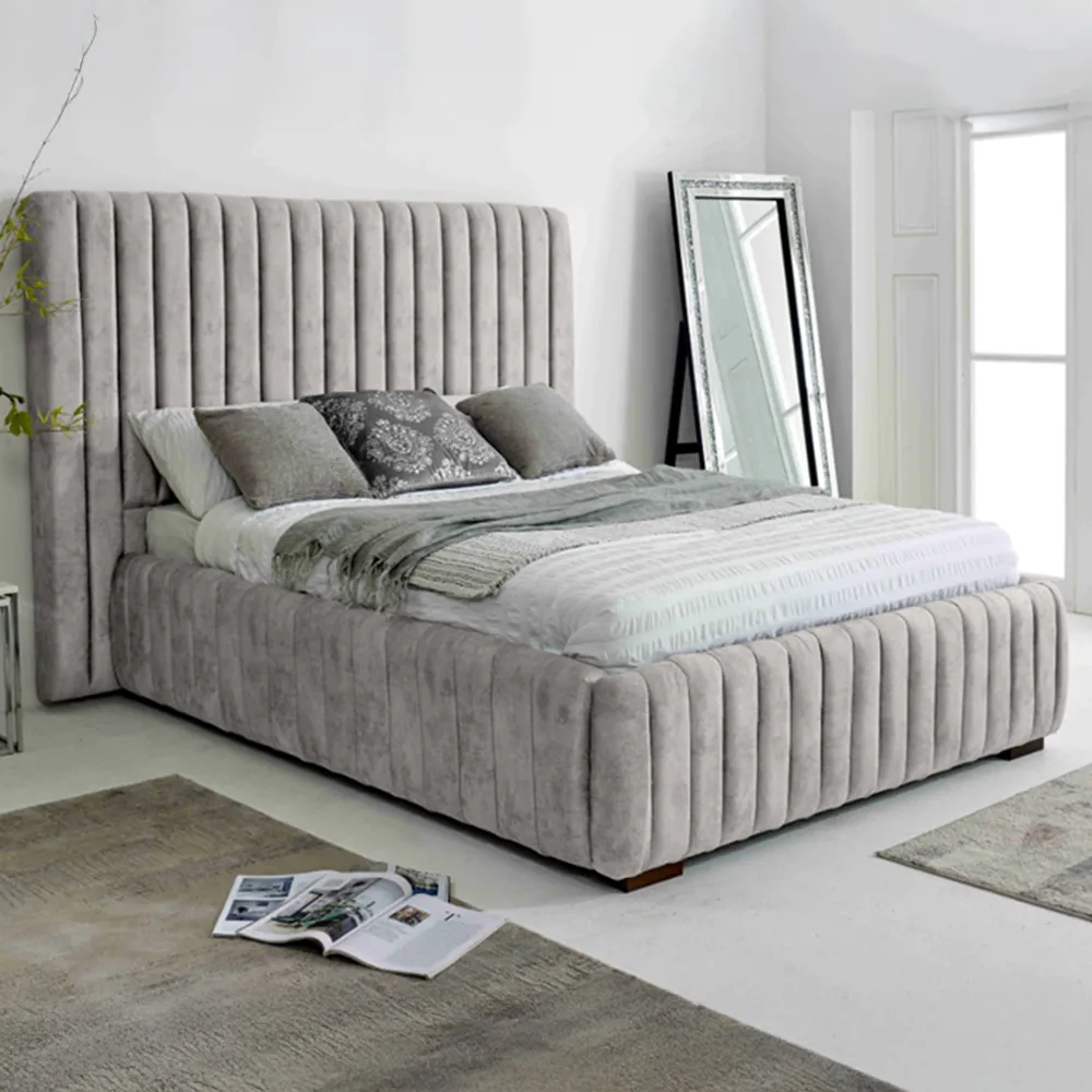 The Elite Small Double Oakland Fabric Bed Frame - Silver