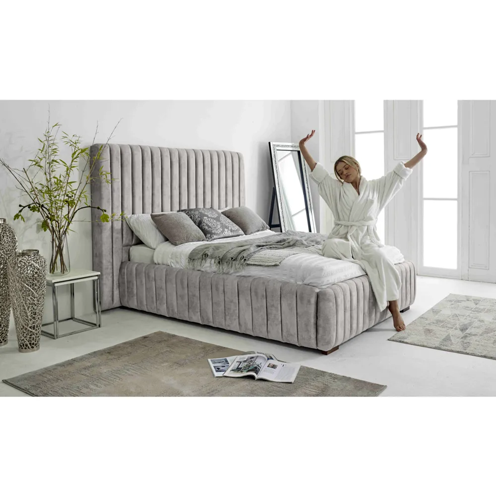 The Elite Super King Size Oakland Fabric Bed Frame - Silver