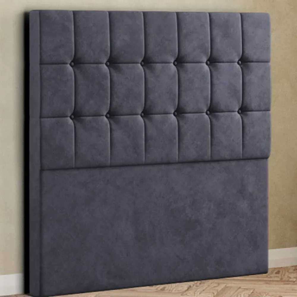 Venezia Double Floor Standing Headboard - Grey, Plush