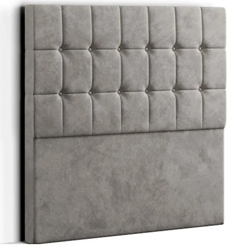 Venezia Double Floor Standing Headboard - Silver, Plush