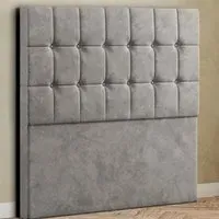 Venezia Double Floor Standing Headboard - Silver, Plush