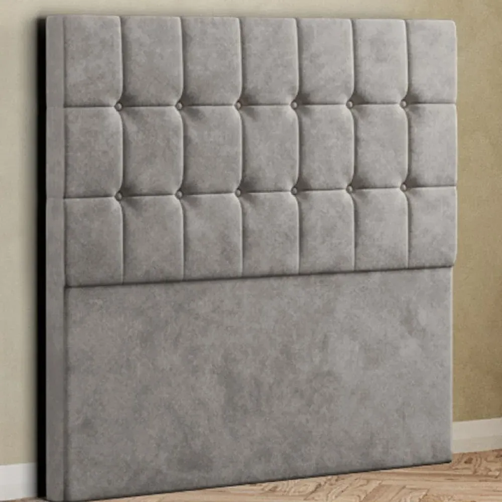 Venezia Double Floor Standing Headboard - Silver, Plush