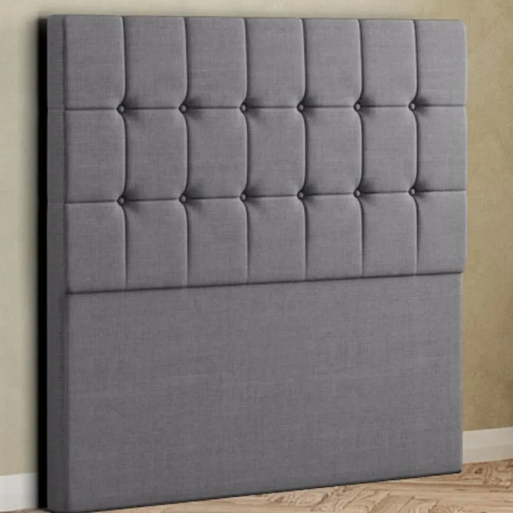 Venezia King Size Floor Standing Headboard - Grey, Linen