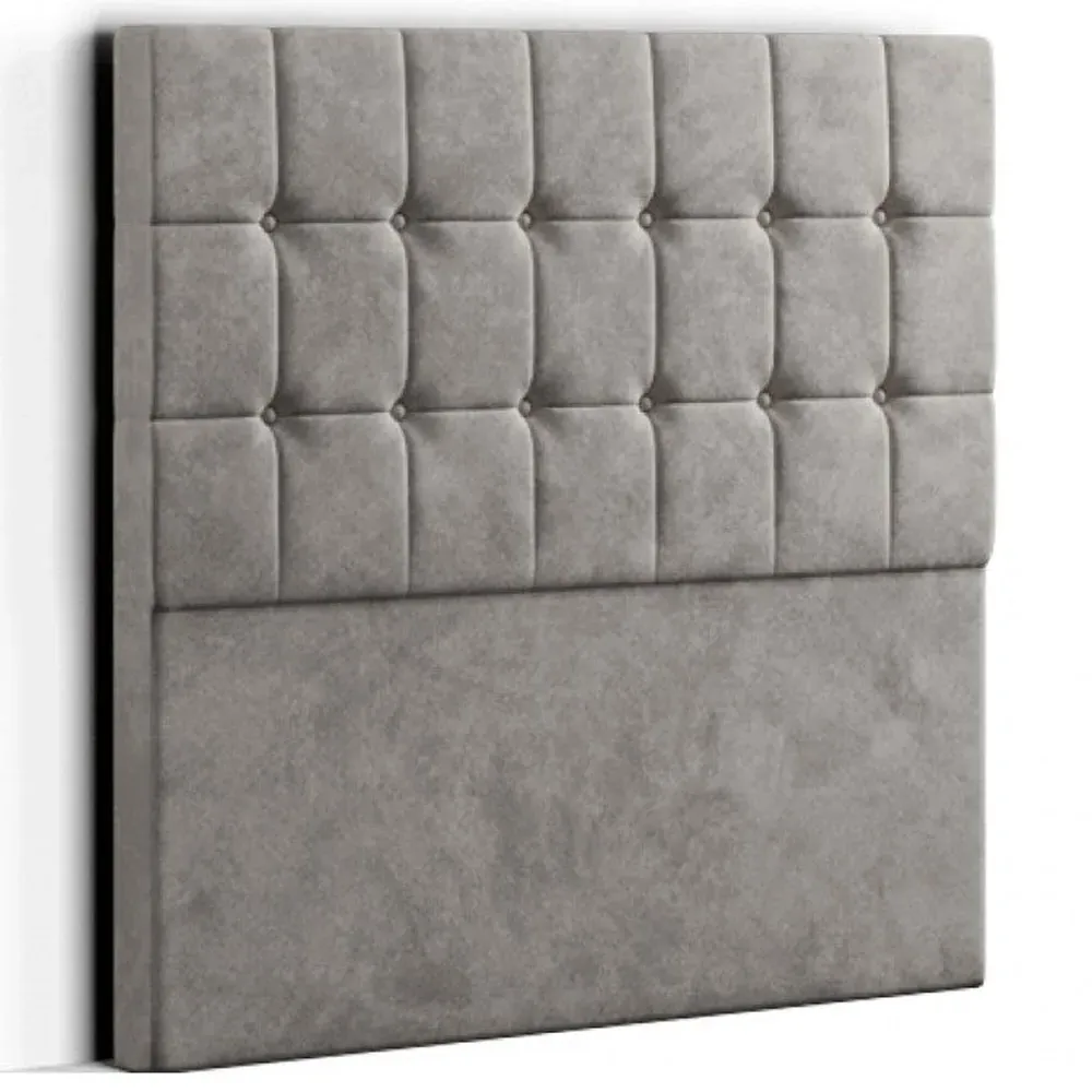 Venezia Single Floor Standing Headboard - Silver, Plush
