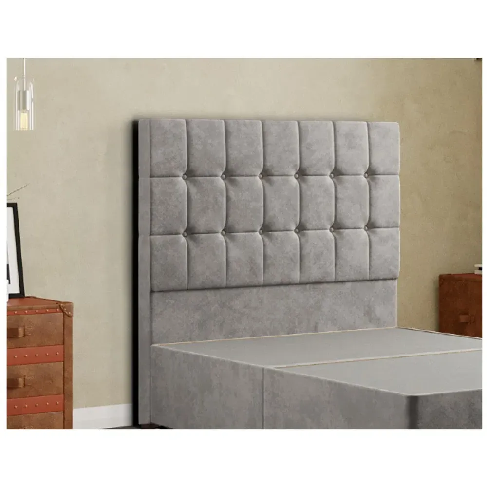 Venezia Single Floor Standing Headboard - Silver, Plush