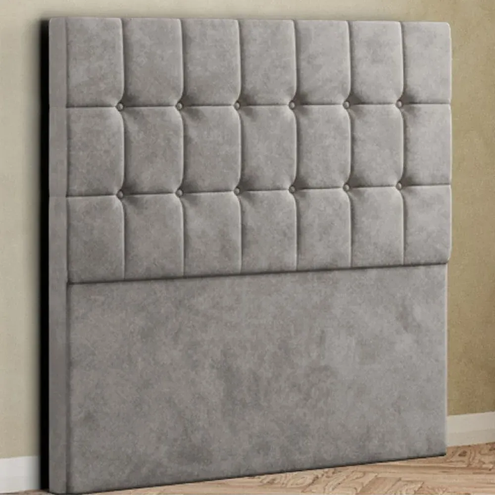 Venezia Single Floor Standing Headboard - Silver, Plush