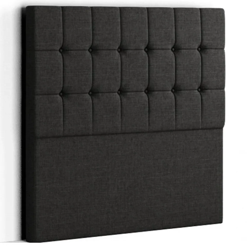 Venezia Small Double Floor Standing Headboard - Black, Linen