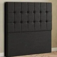 Venezia Small Double Floor Standing Headboard - Black, Linen