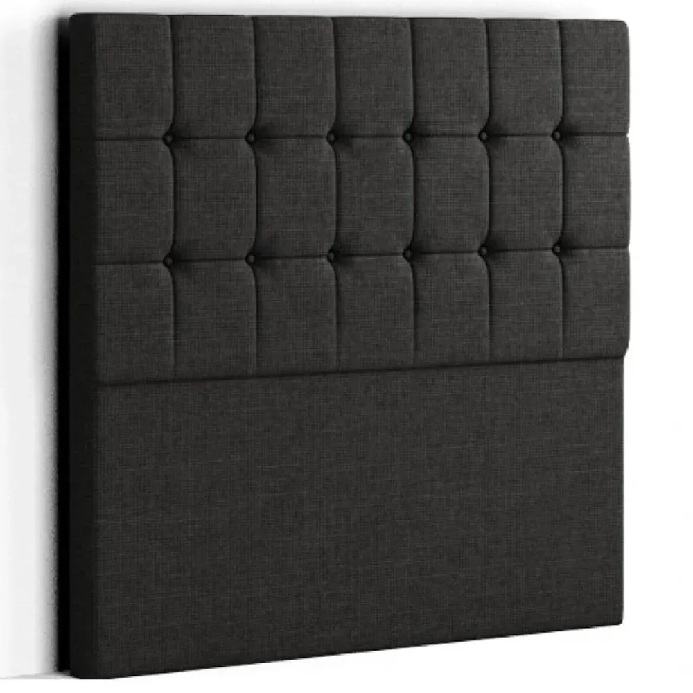 Venezia Super King Floor Standing Headboard - Black, Linen