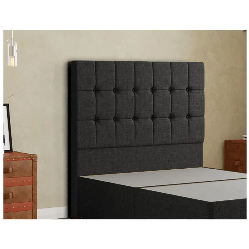 Venezia Super King Floor Standing Headboard - Black, Linen