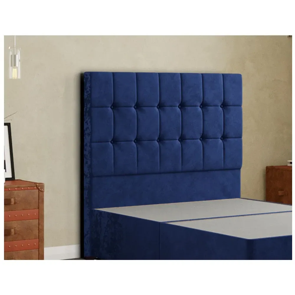 Venezia Super King Floor Standing Headboard - Blue, Plush