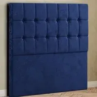 Venezia Super King Floor Standing Headboard - Blue, Plush