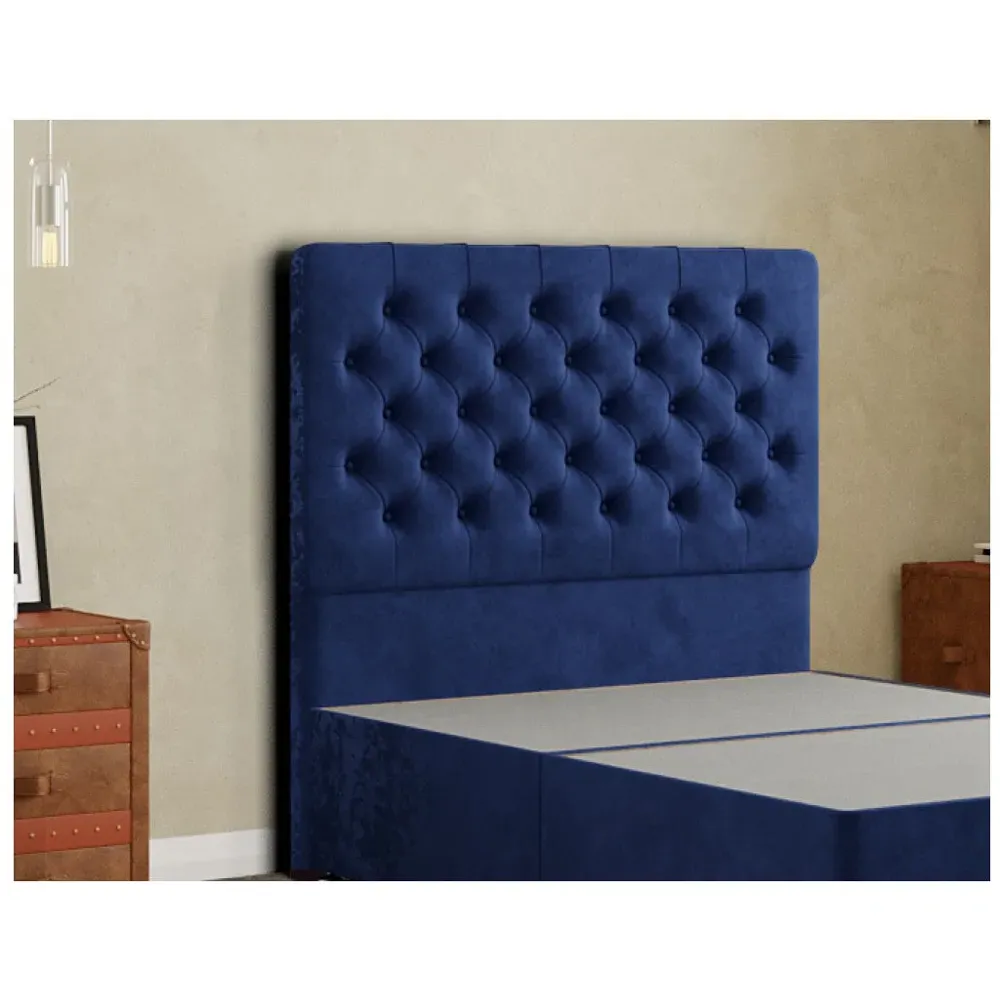 Winchester Double Floor Standing Headboard - Blue, Plush