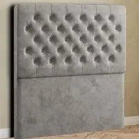Winchester Double Floor Standing Headboard - Silver, Plush