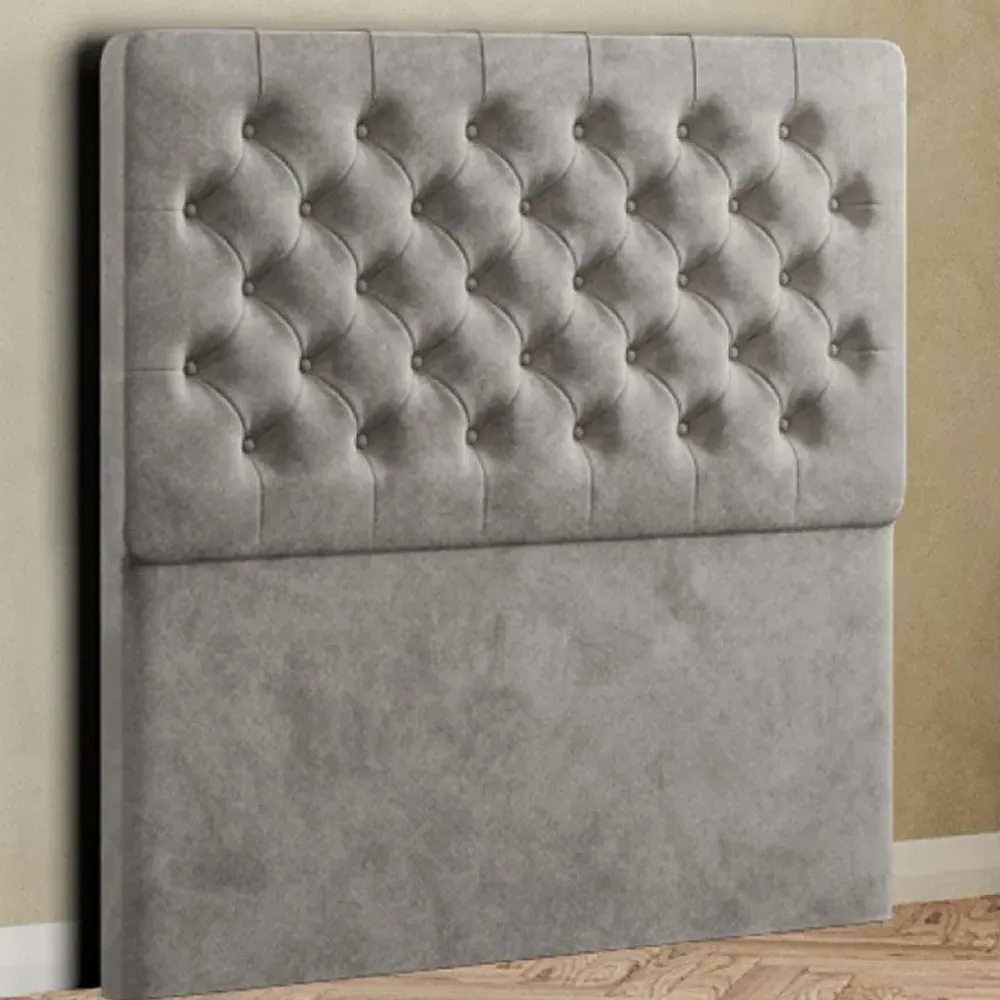 Winchester Double Floor Standing Headboard - Silver, Plush