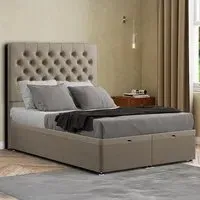 Winchester Double Ottoman Bed with Storage - Mink