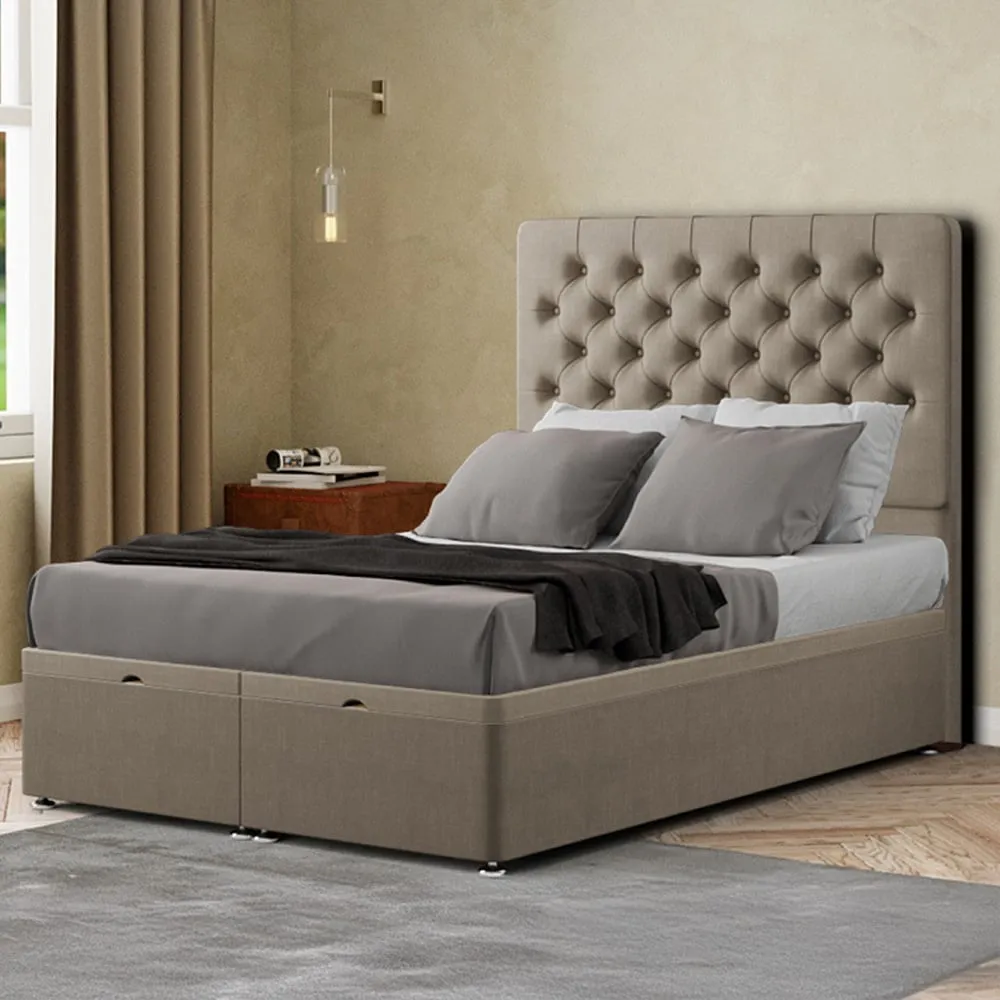 Winchester Double Ottoman Bed with Storage - Mink