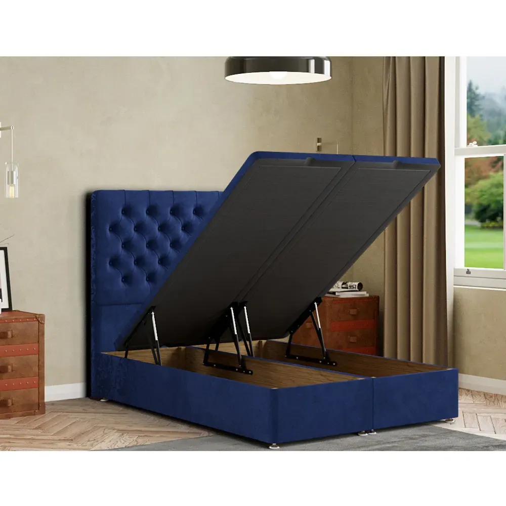 Winchester Double Ottoman Bed with Storage - Navy